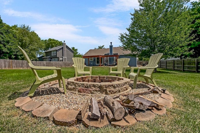 1229 Starbrooke Dr, Louisburg, KS 66053 - fenced yard featuring a fire pit