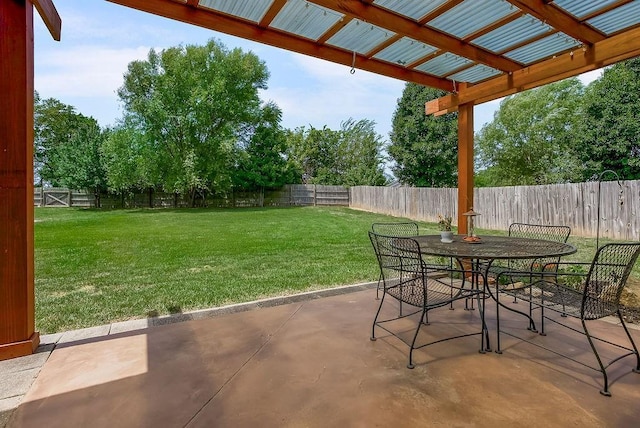 1229 Starbrooke Dr, Louisburg, KS 66053 - fenced backyard with a patio and outdoor dining space