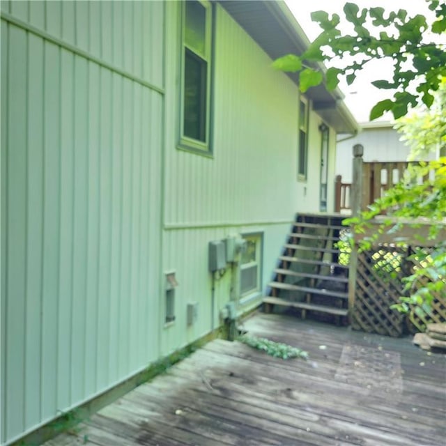9318 Greenway Ln, Lenexa, KS 66215 - wooden terrace featuring stairway