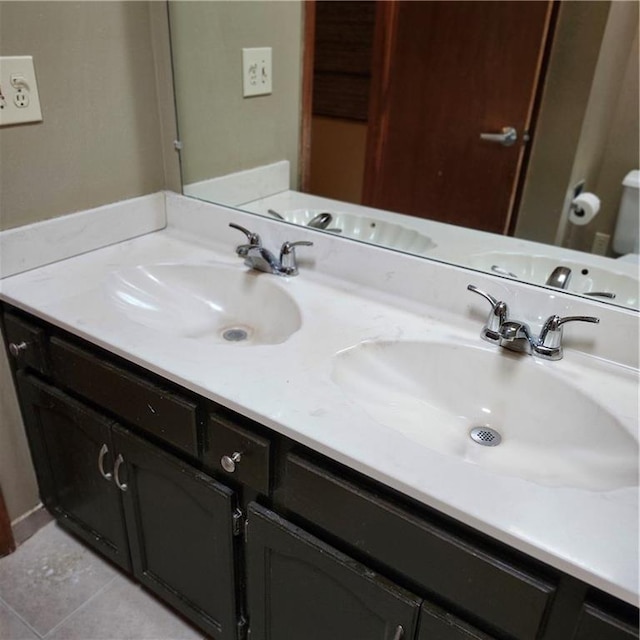 9318 Greenway Ln, Lenexa, KS 66215 - bathroom with double vanity and tile patterned flooring