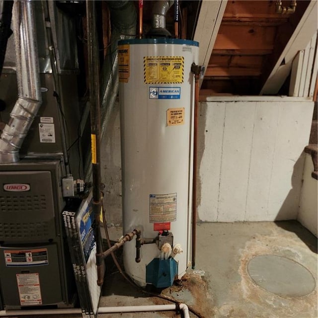 9318 Greenway Ln, Lenexa, KS 66215 - utility room featuring water heater and heating unit
