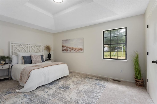 404 SE Bristol Dr, Lees Summit, MO 64063 - carpeted bedroom featuring a raised ceiling and baseboards