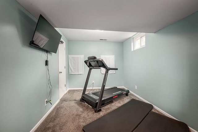 15714 Leavenworth Rd, Basehor, KS 66007 - exercise room featuring baseboards and carpet floors