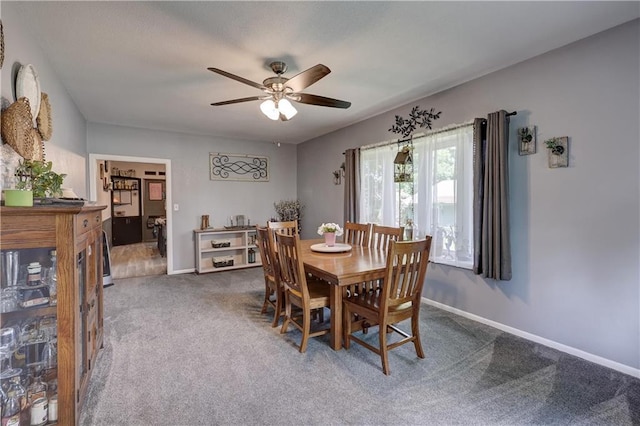 2509 E 4th St, Pittsburg, KS 66762 - dining room featuring ceiling fan and carpet flooring