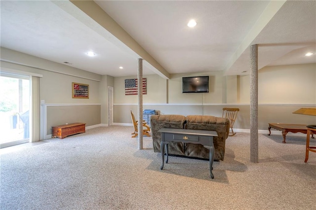 23708 S Southcrest Dr, Peculiar, MO 64078 - living area with carpet flooring and recessed lighting