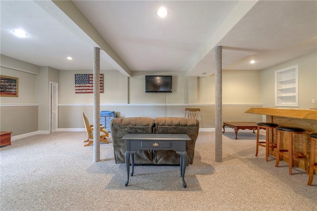 23708 S Southcrest Dr, Peculiar, MO 64078 - carpeted living area featuring recessed lighting and baseboards