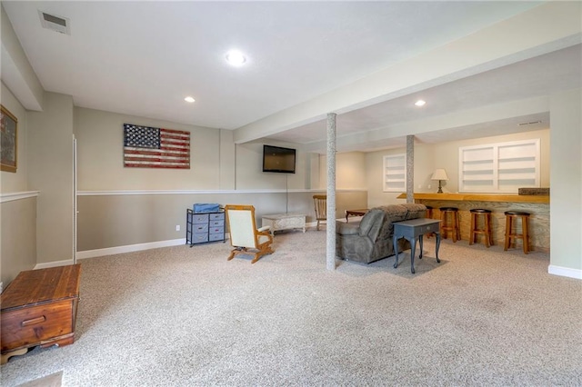 23708 S Southcrest Dr, Peculiar, MO 64078 - carpeted living area with recessed lighting