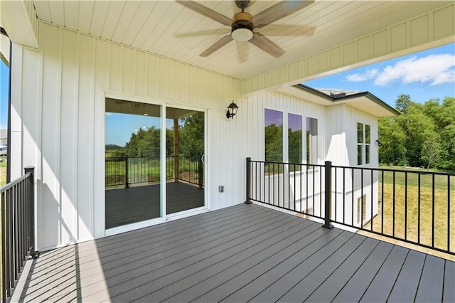 3319 N 109th Ter, Kansas City, KS 66109 - wooden terrace featuring ceiling fan