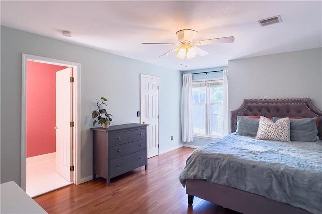 13009 Fontana St, Leawood, KS 66209 - bedroom with wood finished floors and ceiling fan