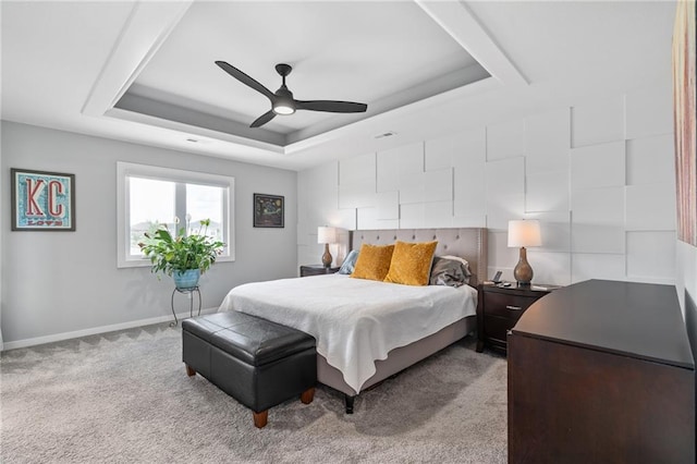 15297 W 172nd Pl, Olathe, KS 66062 - carpeted bedroom with a tray ceiling and ceiling fan