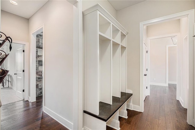 25072 W 114th Ct, Olathe, KS 66061 - mudroom featuring dark wood finished floors and baseboards
