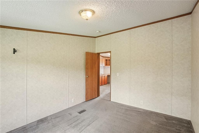 507 NW 165th Rd, Centerview, MO 64019 - carpeted spare room with ornamental molding, a decorative wall, and a textured ceiling