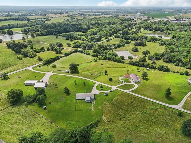 507 NW 165th Rd, Centerview, MO 64019 - aerial view of property's location featuring a large body of water and rural landscape