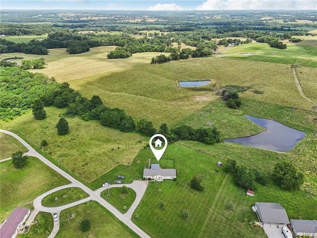 507 NW 165th Rd, Centerview, MO 64019 - aerial overview of property's location featuring a nearby body of water