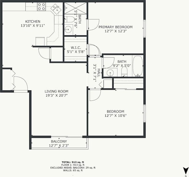 5006 Baltimore Ave Unit 205, Kansas City, MO 64112 - view of floor plan / room layout