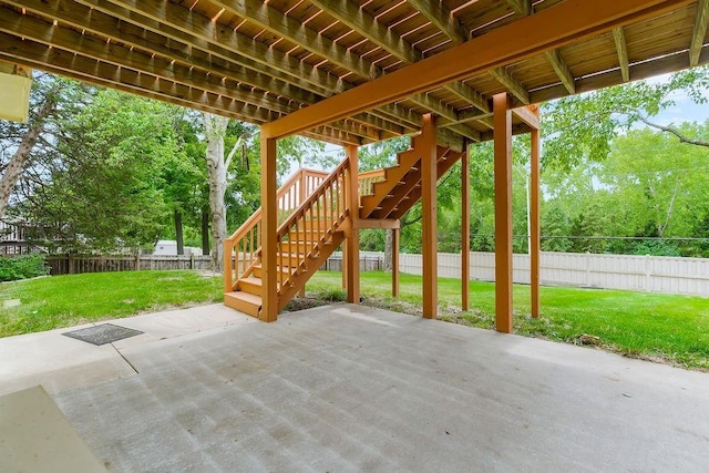 1401 NE Weddle Ln, Lees Summit, MO 64086 - fenced backyard with stairs and a patio