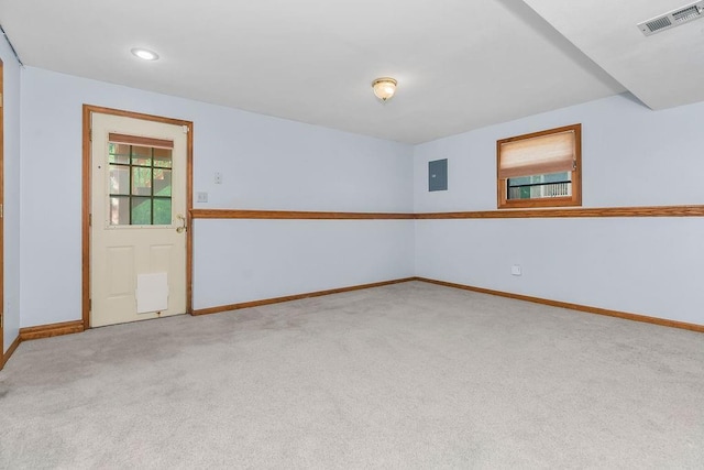 1401 NE Weddle Ln, Lees Summit, MO 64086 - empty room with light colored carpet, electric panel, and recessed lighting