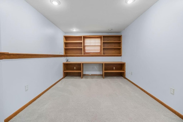 1401 NE Weddle Ln, Lees Summit, MO 64086 - unfurnished office featuring built in study area, light colored carpet, and recessed lighting
