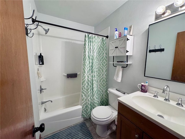 1012 Meadowbrook Rd E, Iola, KS 66749 - bathroom with vanity, shower / tub combo, and tile patterned floors