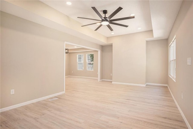 4036 Benton Blvd, Kansas City, MO 64130 - spare room with ceiling fan, recessed lighting, and light wood finished floors