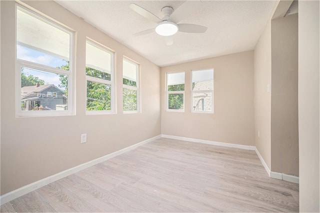 4036 Benton Blvd, Kansas City, MO 64130 - empty room with light wood-type flooring, a textured ceiling, and ceiling fan