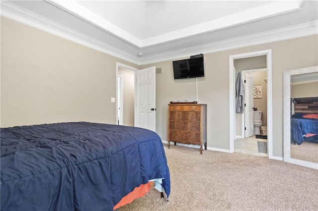 109 NW Whitlock Dr, Lees Summit, MO 64081 - carpeted bedroom featuring ornamental molding and ensuite bathroom