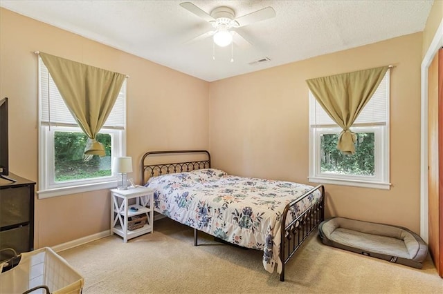 810 Vest Dr, Warrensburg, MO 64093 - bedroom with carpet floors and ceiling fan