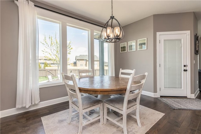 25096 W 87th St, Lenexa, KS 66227 - dining space with a chandelier and dark wood-style flooring