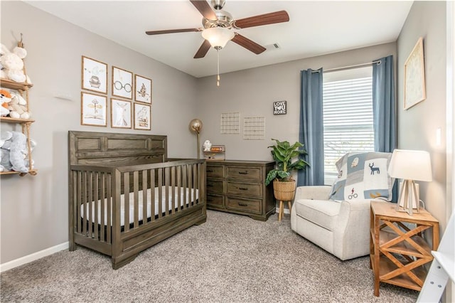 25096 W 87th St, Lenexa, KS 66227 - carpeted bedroom with a nursery area and a ceiling fan