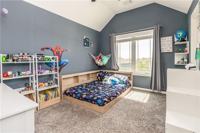 25096 W 87th St, Lenexa, KS 66227 - bedroom featuring carpet and lofted ceiling