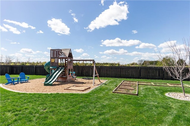 25096 W 87th St, Lenexa, KS 66227 - view of jungle gym featuring a garden