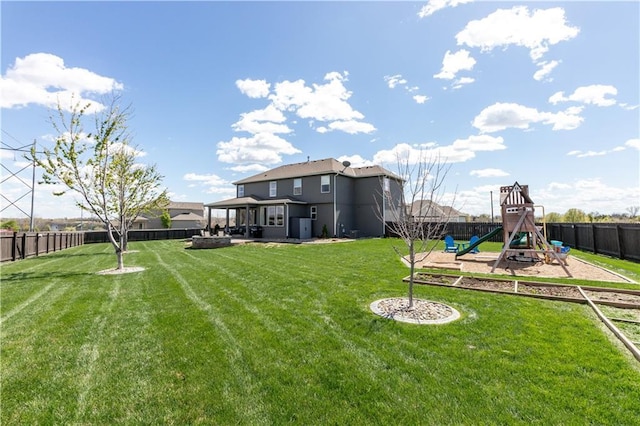 25096 W 87th St, Lenexa, KS 66227 - fenced backyard with a playground