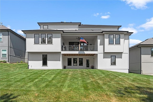 22615 W 87th Ter, Lenexa, KS 66227 - back of property featuring a balcony and a yard