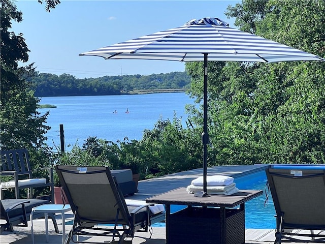1015 S Wyckford Rd, Olathe, KS 66061 - deck featuring a water view
