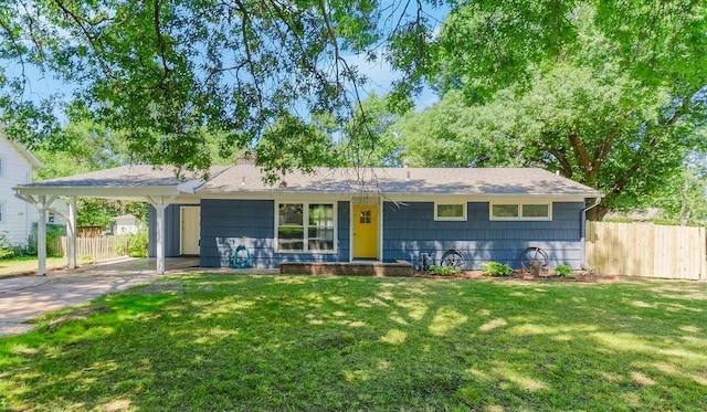 1202 S Willow St, Ottawa, KS 66067 - single story home featuring driveway, a chimney, an attached carport, and roof with shingles