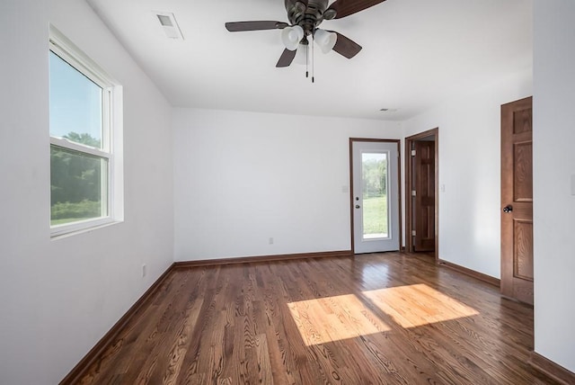17931 Hollingsworth Rd, Tonganoxie, KS 66086 - empty room featuring wood finished floors and ceiling fan
