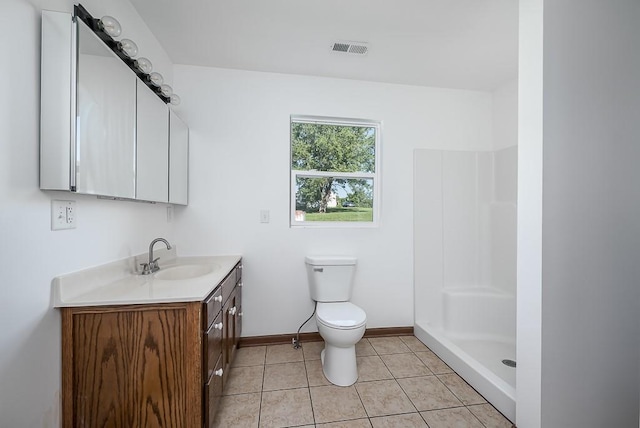 17931 Hollingsworth Rd, Tonganoxie, KS 66086 - full bathroom with vanity, a shower, and tile patterned flooring