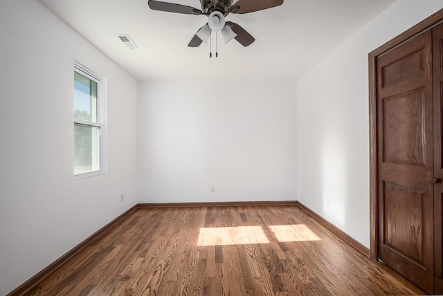 17931 Hollingsworth Rd, Tonganoxie, KS 66086 - spare room featuring a ceiling fan and wood finished floors