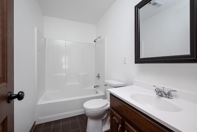 17931 Hollingsworth Rd, Tonganoxie, KS 66086 - bathroom featuring vanity, shower / washtub combination, and wood finished floors