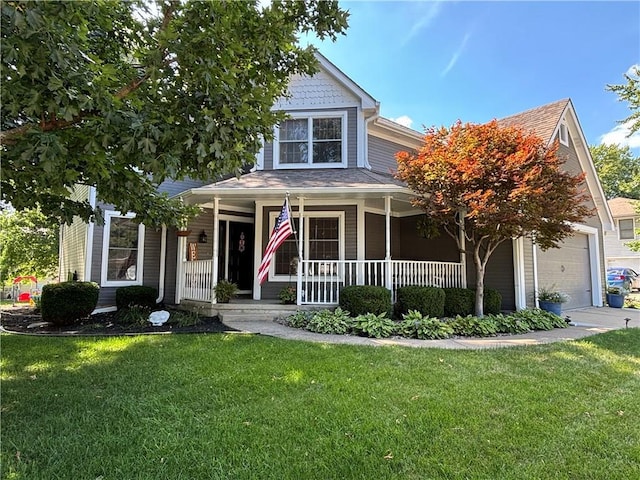 2006 Buckingham St, Saint Joseph, MO 64506 - view of front of home featuring a garage, covered porch, and a front lawn