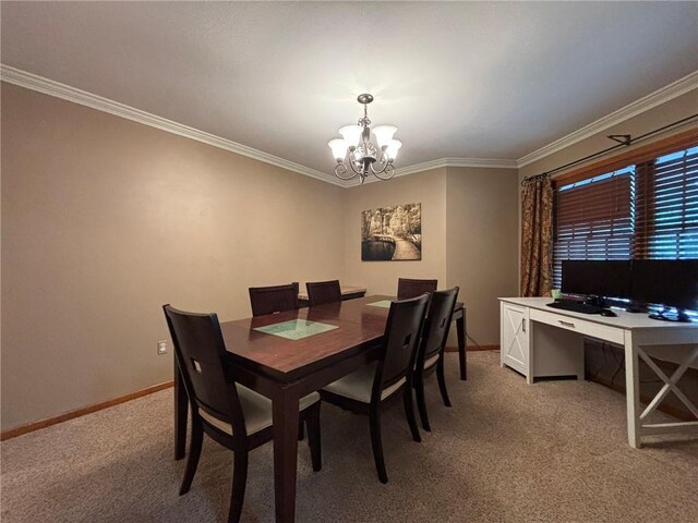 2006 Buckingham St, Saint Joseph, MO 64506 - dining area featuring a chandelier, ornamental molding, and light carpet