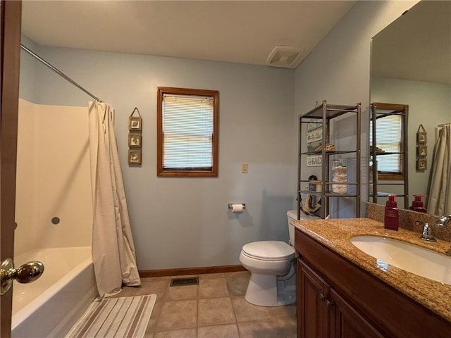 2006 Buckingham St, Saint Joseph, MO 64506 - bathroom with vanity, shower / bath combo, and tile patterned floors