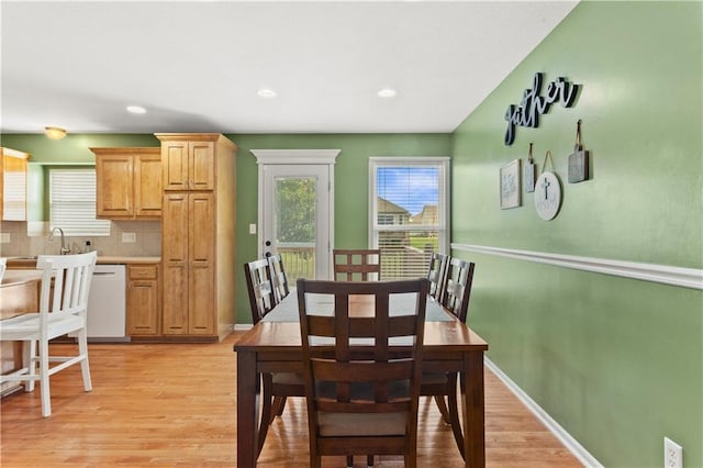 2105 NW Sweetgum Ct, Grain Valley, MO 64029 - dining room featuring plenty of natural light, light wood-type flooring, and recessed lighting