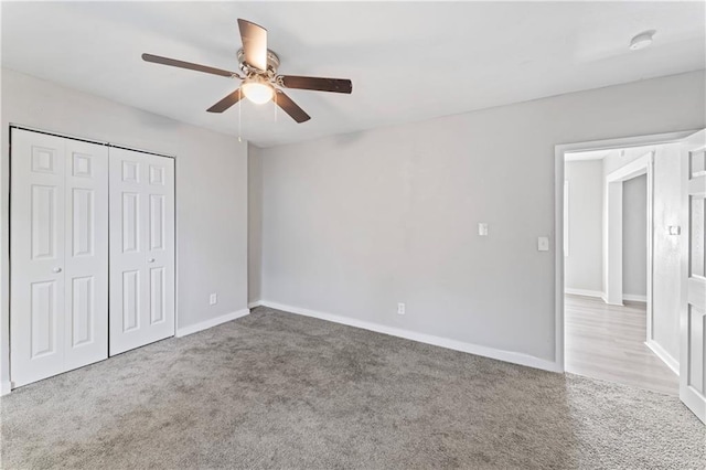 4320 E 43rd St, Kansas City, MO 64130 - unfurnished bedroom with carpet floors, a closet, and ceiling fan