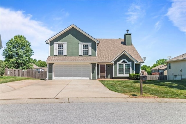 3605 NW Pier Ct, Blue Springs, MO 64015 - traditional-style home featuring driveway, an attached garage, and a chimney
