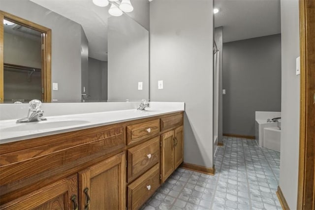 3605 NW Pier Ct, Blue Springs, MO 64015 - full bath featuring double vanity, tile patterned floors, and a garden tub