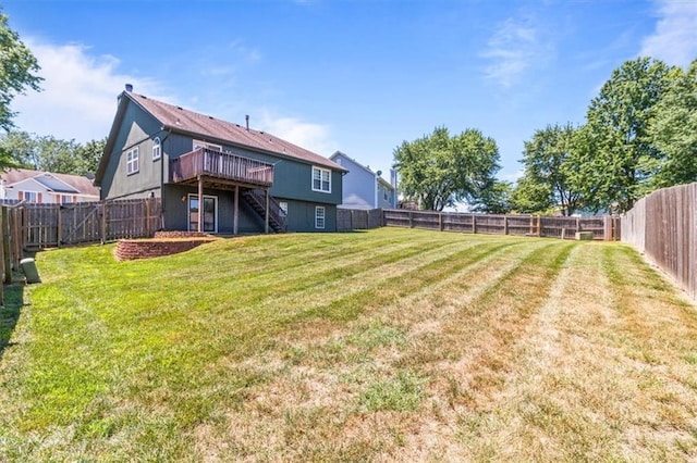 3605 NW Pier Ct, Blue Springs, MO 64015 - fenced backyard featuring stairway and a deck