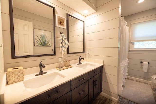 1604 SW 21st St, Blue Springs, MO 64015 - bathroom with double vanity and a shower with shower curtain