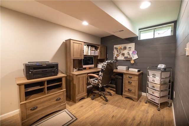 1604 SW 21st St, Blue Springs, MO 64015 - office area with light wood-style floors and recessed lighting