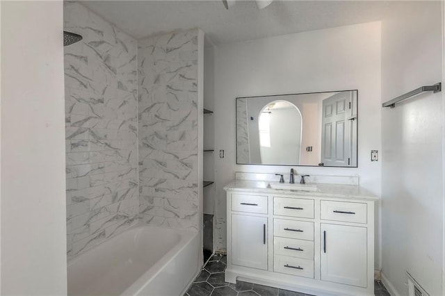 934 Williams St, Excelsior Springs, MO 64024 - full bath with vanity, shower / bathtub combination, and tile patterned flooring